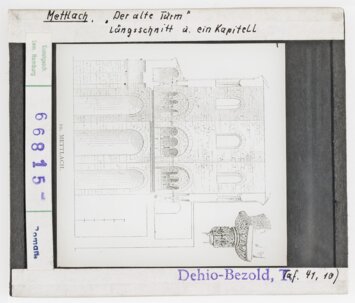 Vorschaubild Mettlach, Alter Turm, Längsschnitt u. Kapitell Diasammlung